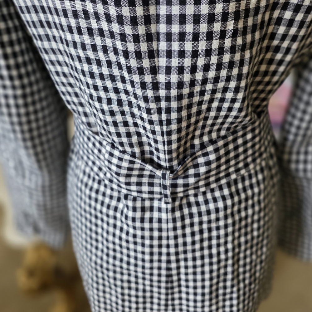 Reformation Black and White Gingham Linen Blazer - Picture 4 of 8